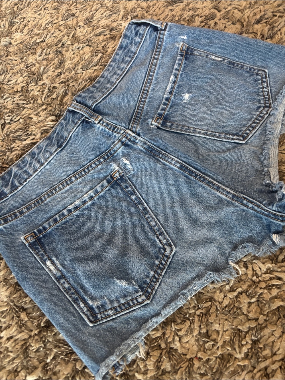 Old Navy OG Short High Rise Distressed Denim Shorts with Embroidered Accents - Picture 6 of 11